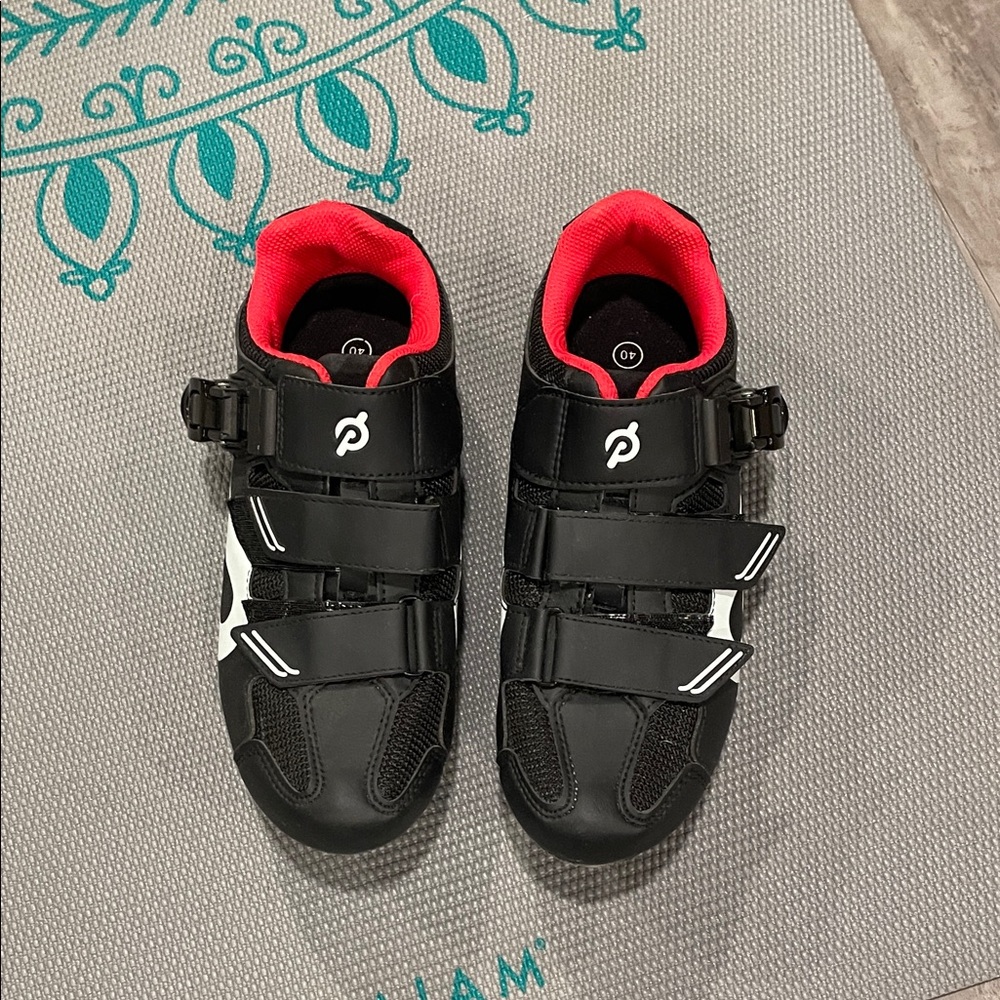 Peloton Black and Red Cycling Shoes